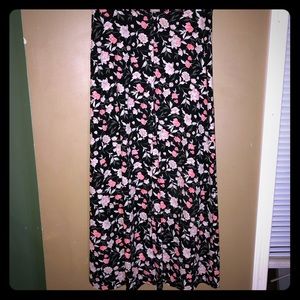 Vintage Button-down Floral Maxi Skirt size L